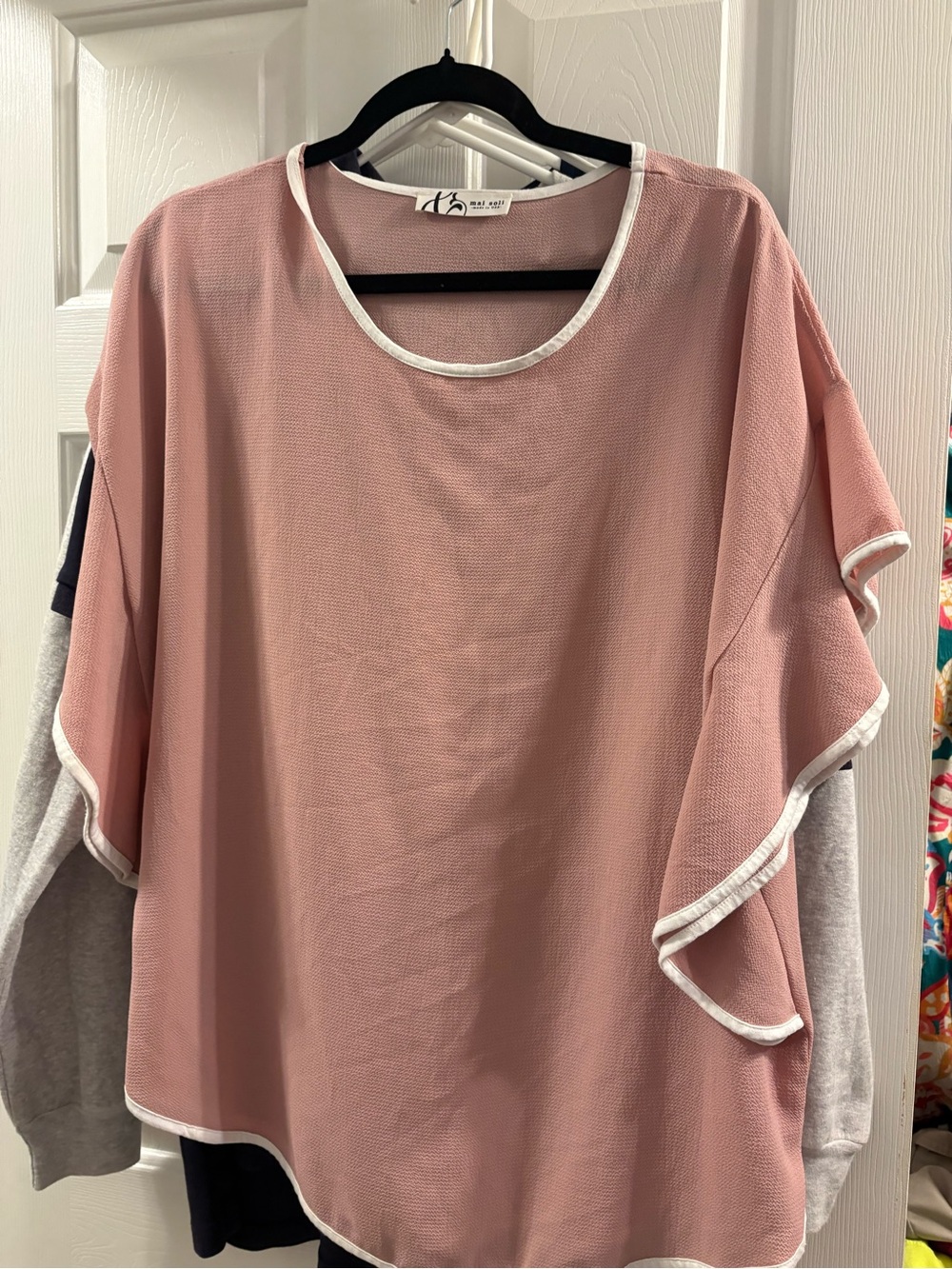 Blush Pink Relaxed Scoop Neck Top by